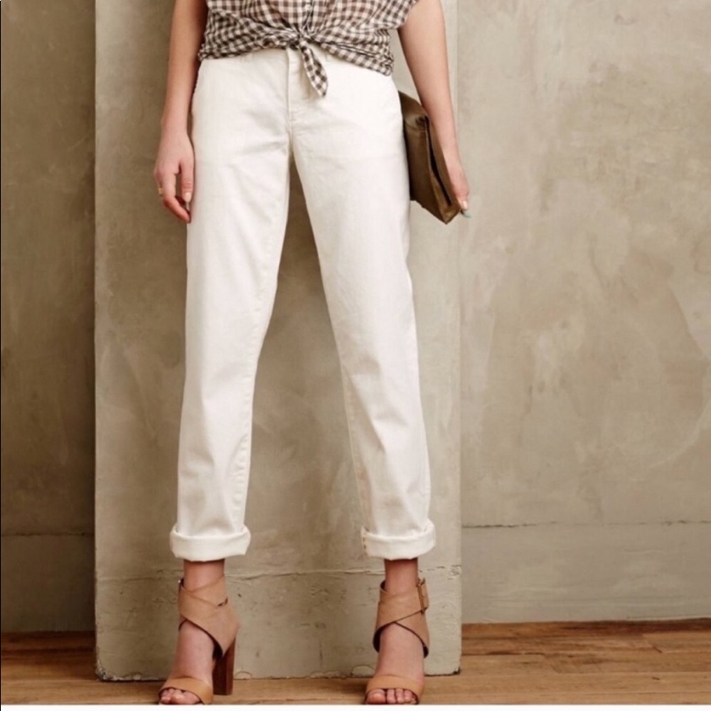 Pilcro and the letterpress white jeans